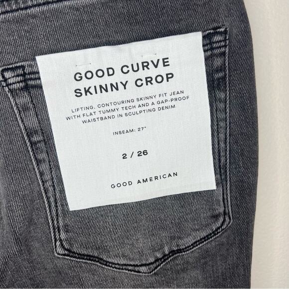 Good American Good Curve Skinny Crop Fringe Detail Size 2 / 26 - Picture 9 of 11